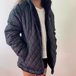 The North Face Black Reversible Jacket sz 12 Girls